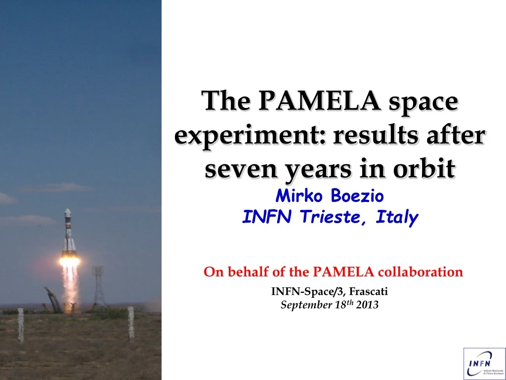 the pamela space experiment results after s even