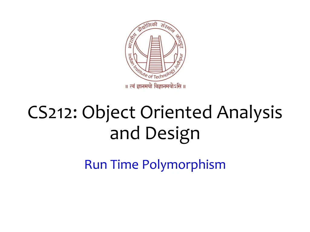 cs212 object oriented analysis and design