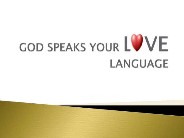 GOD SPEAKS YOUR L VE LANGUAGE