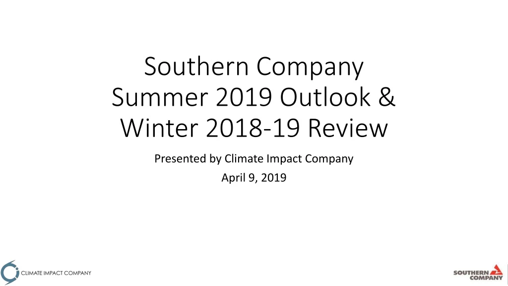 southern company summer 2019 outlook winter 2018 19 review