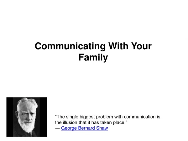 Communicating With Your Family