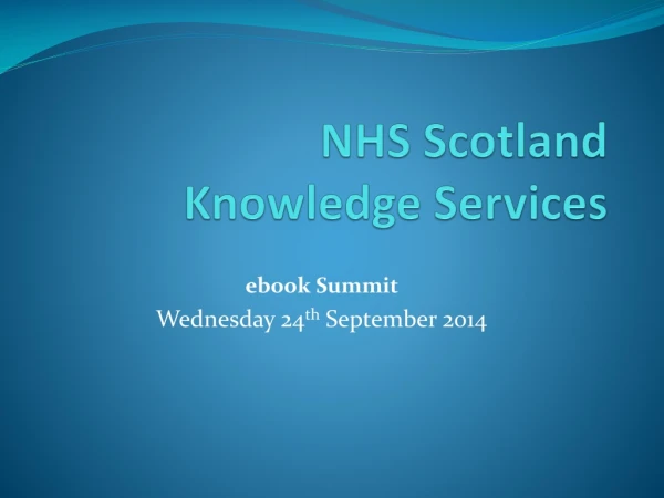 NHS Scotland Knowledge Services