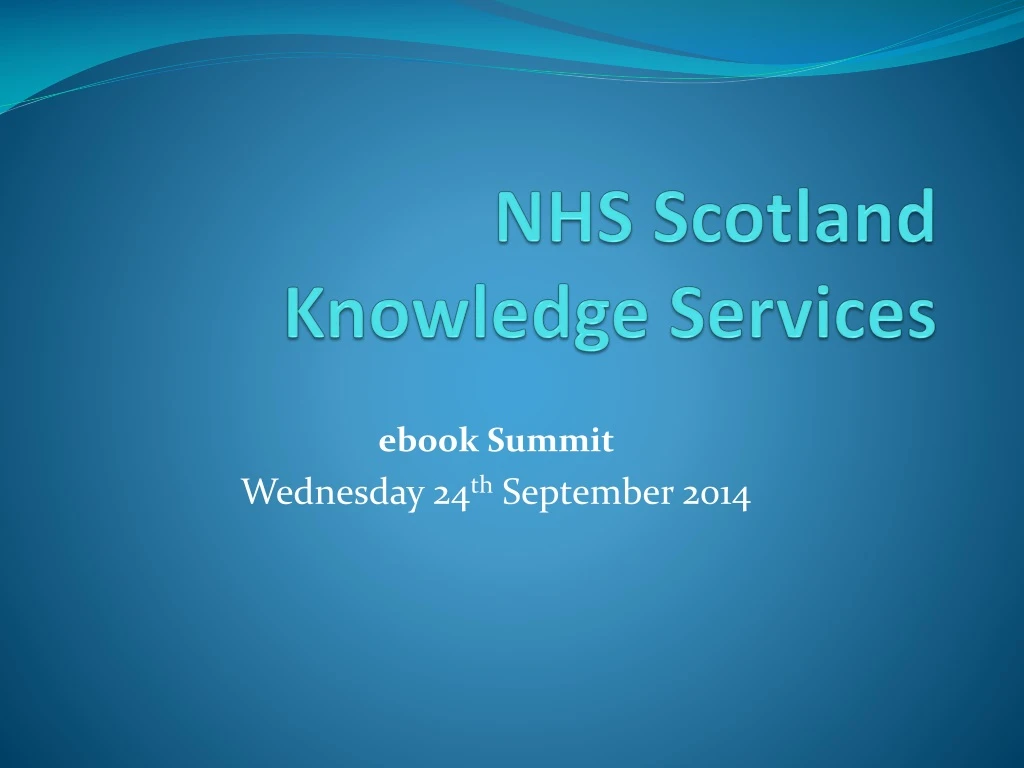 nhs scotland knowledge services