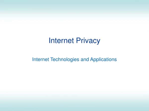 Internet Privacy