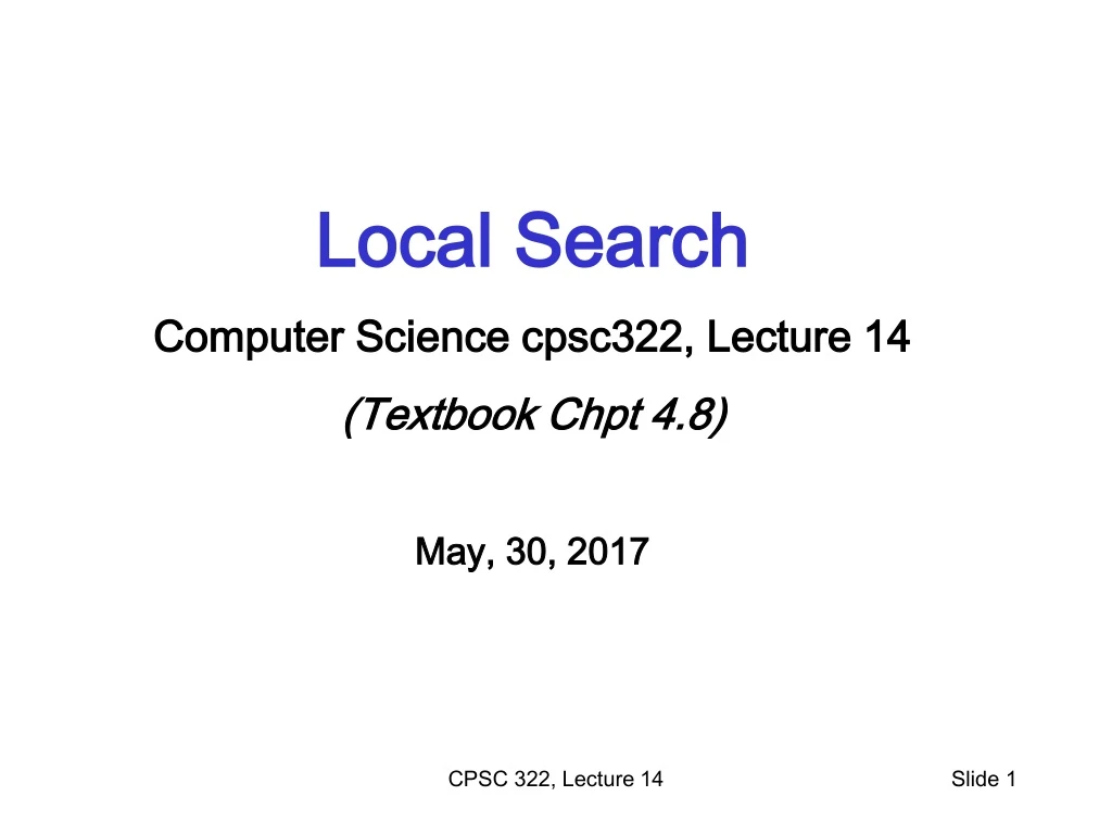 local search computer science cpsc322 lecture