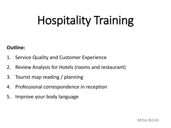 Hospitality Training