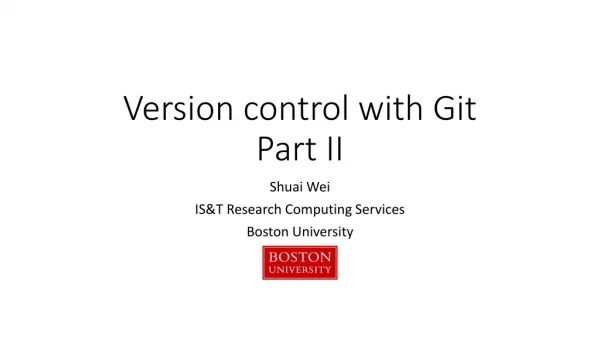 Version control with Git Part II