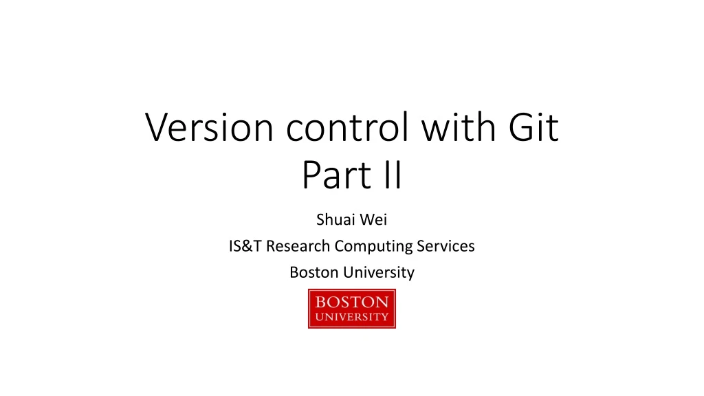 version control with git part ii
