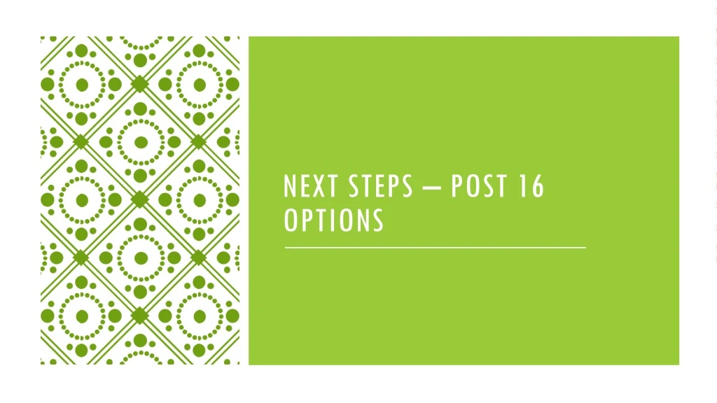next steps post 16 options