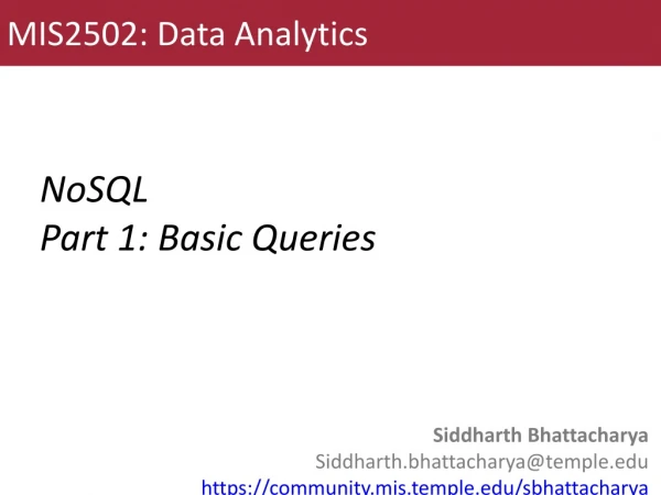 NoSQL Part 1: Basic Queries