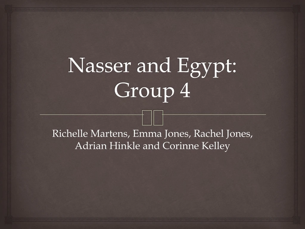 nasser and egypt group 4