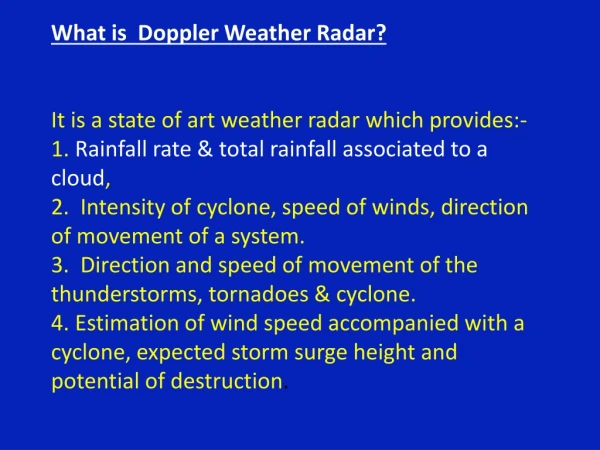Doppler Weather Radar