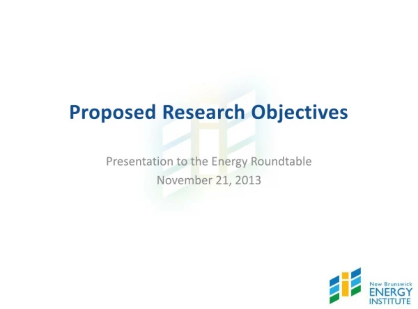 Proposed Research Objectives
