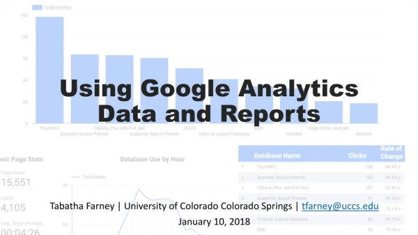 Using Google Analytics Data and Reports