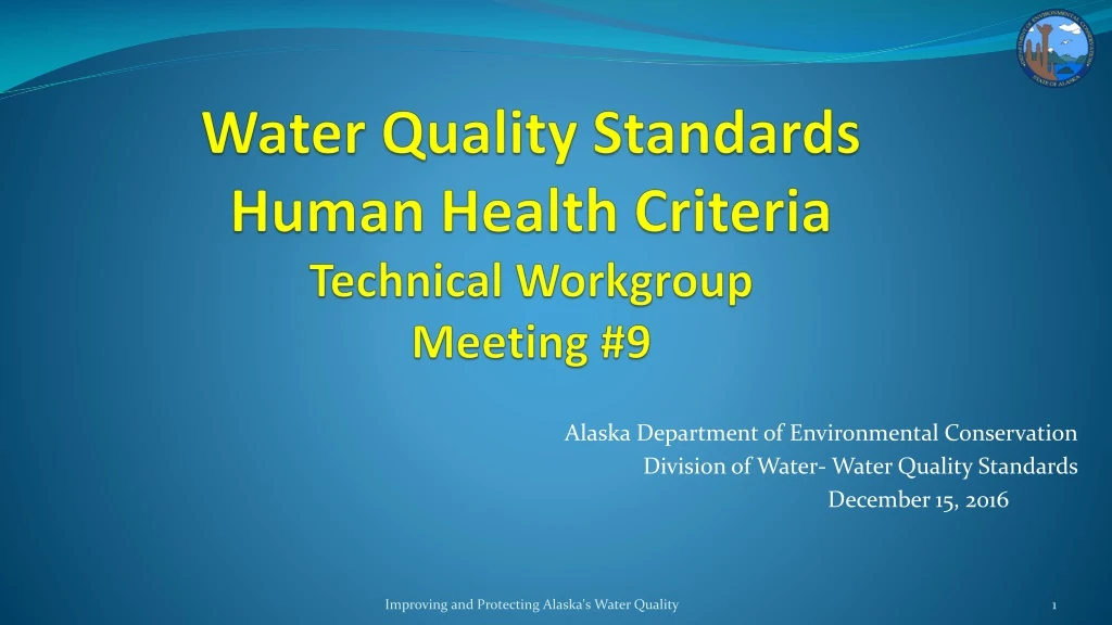 water quality standards human health criteria technical workgroup meeting 9