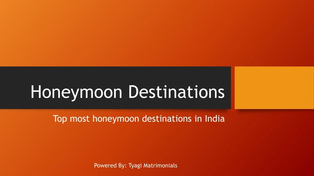 honeymoon destinations