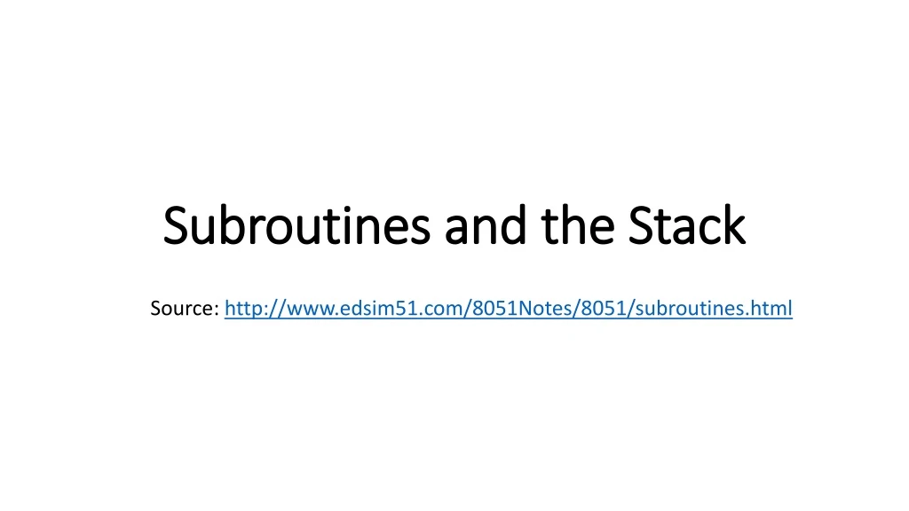 subroutines and the stack