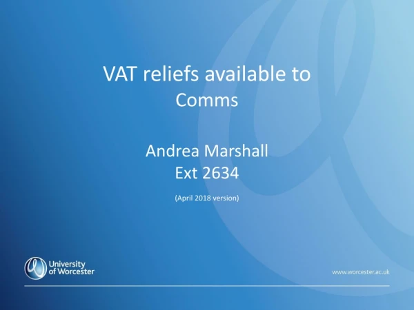 Introduction to VAT in the Higher Education Sector