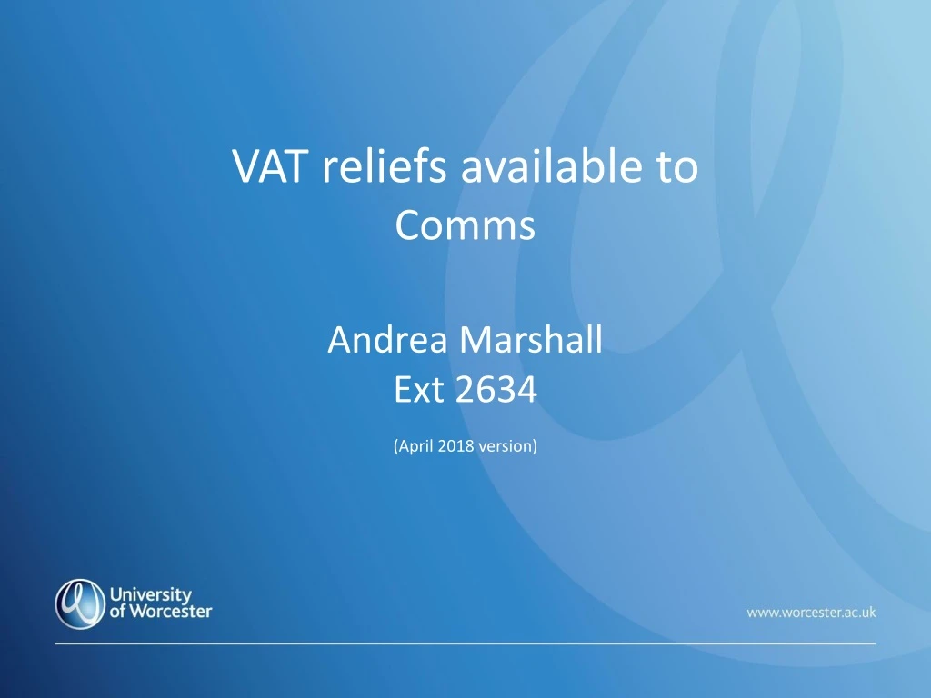 introduction to vat in the higher education sector
