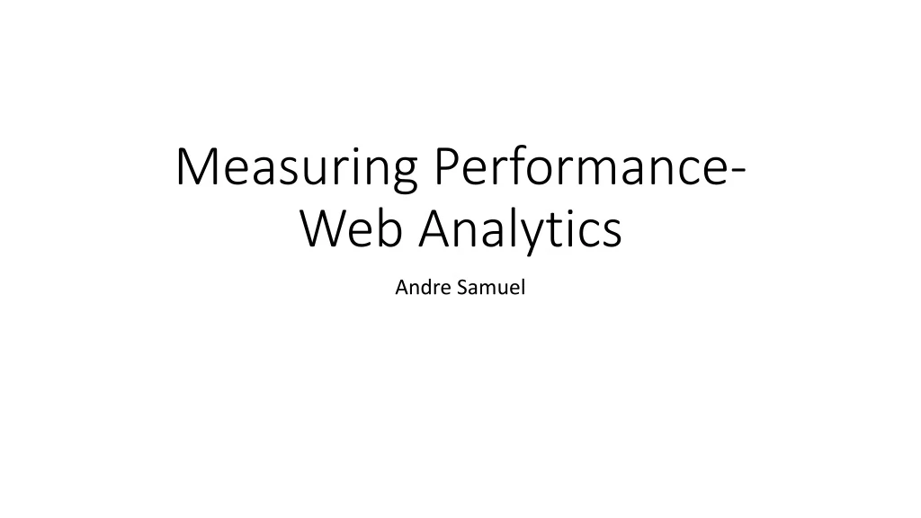 measuring performance web analytics