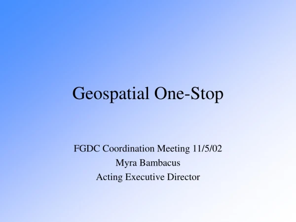 Geospatial One-Stop