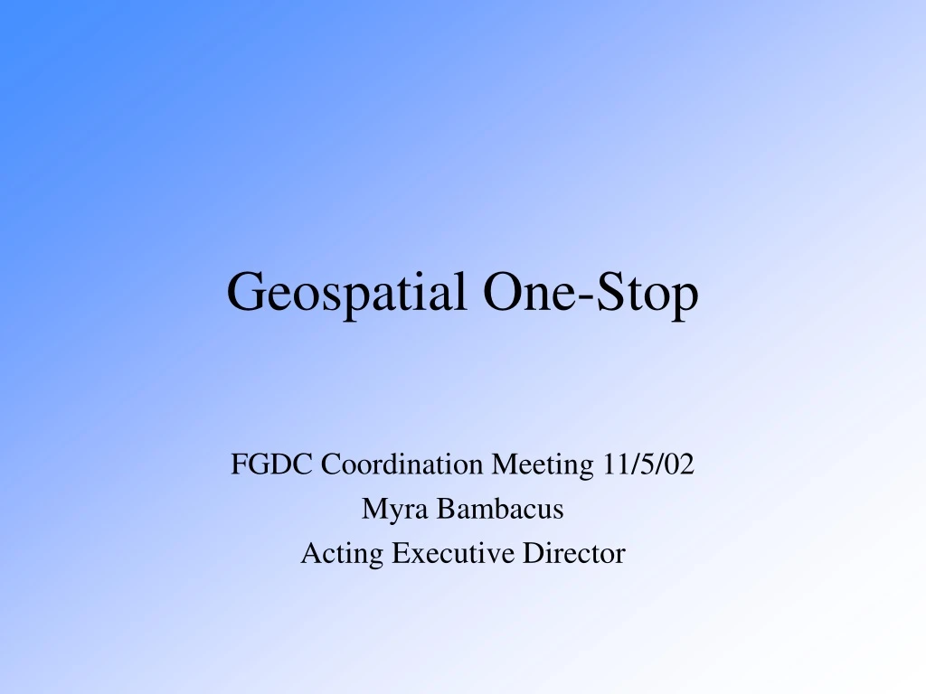geospatial one stop