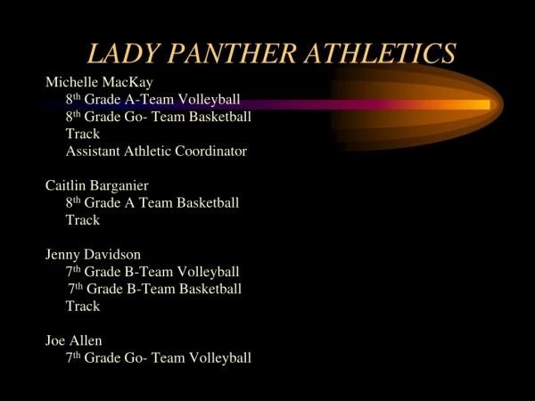 LADY PANTHER ATHLETICS