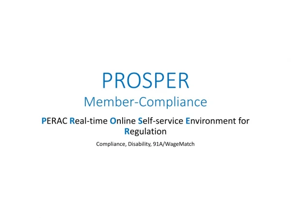 PROSPER Member-Compliance