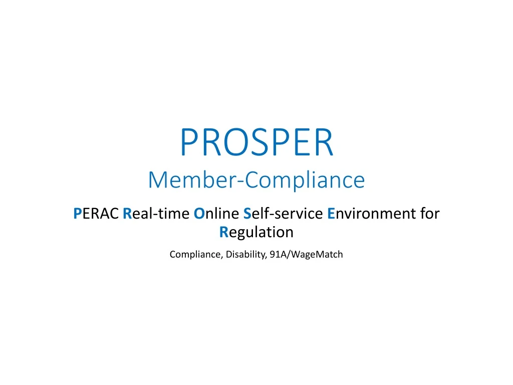 prosper member compliance