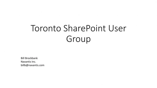 Toronto SharePoint User Group