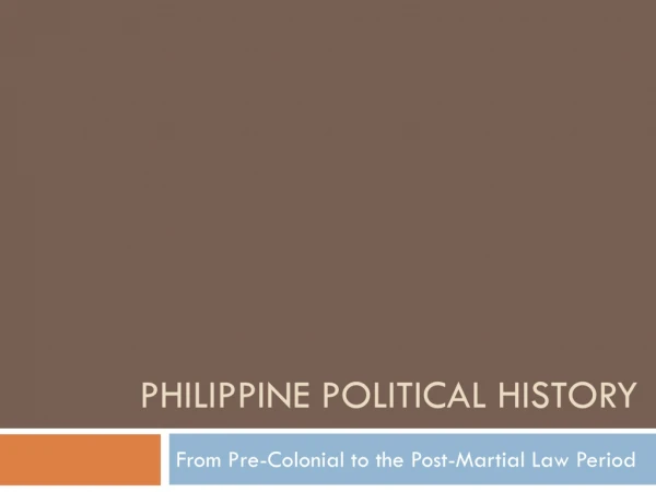 Philippine Political History