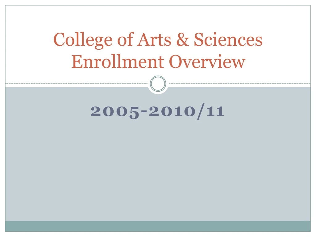 college of arts sciences enrollment overview