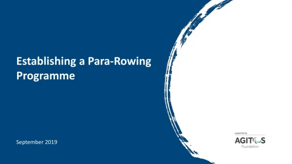 Establishing a Para-Rowing Programme