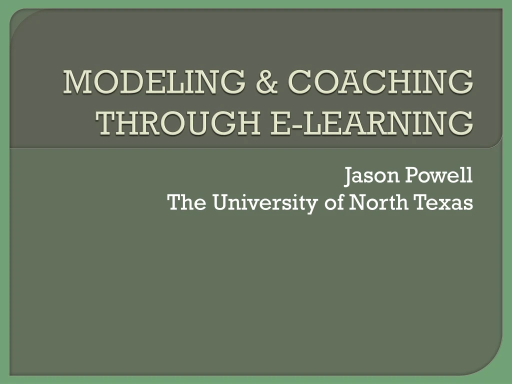 modeling coaching through e learning