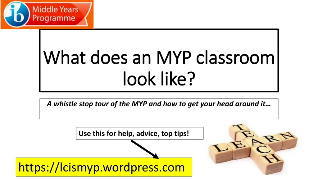 what does an myp classroom look like