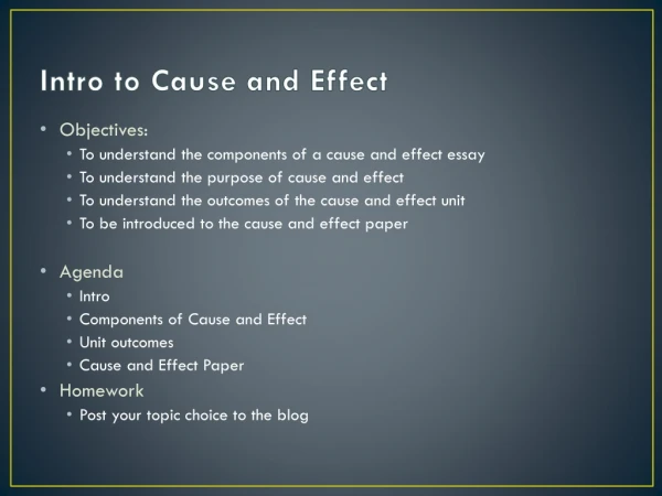 Intro to Cause and Effect