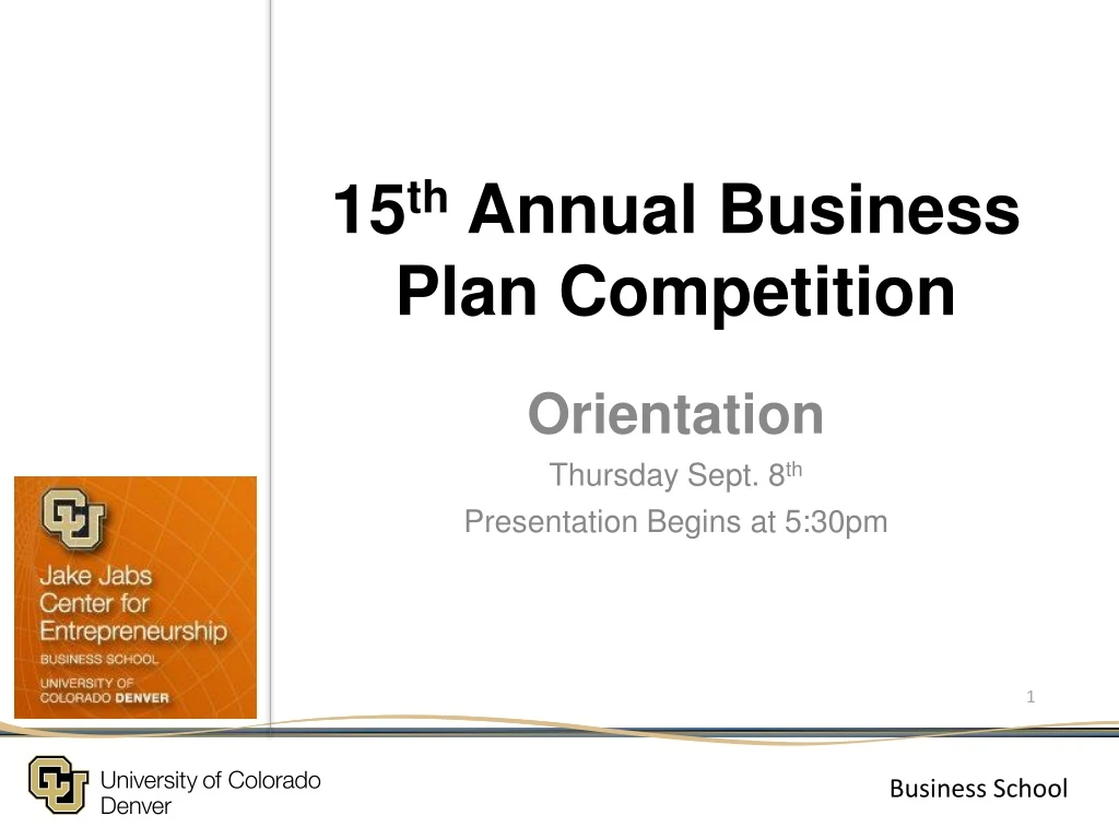 15 th annual business plan competition