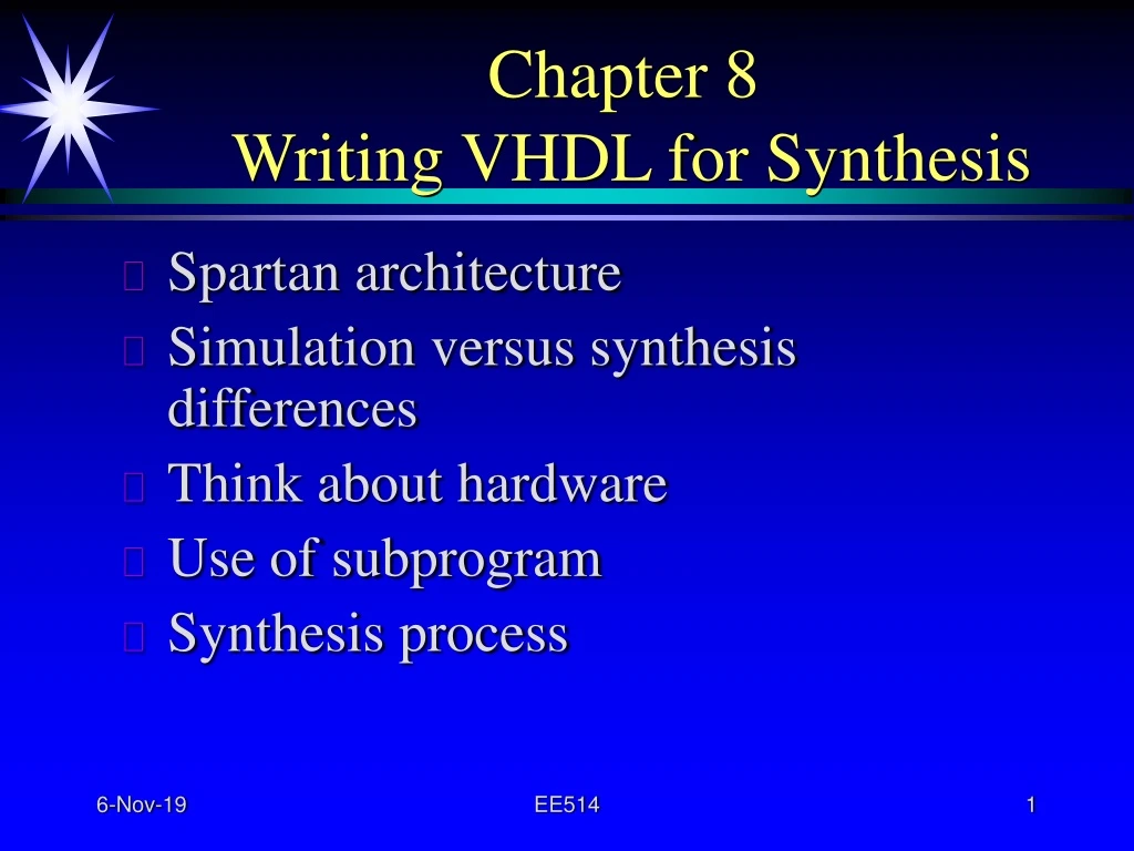 chapter 8 writing vhdl for synthesis