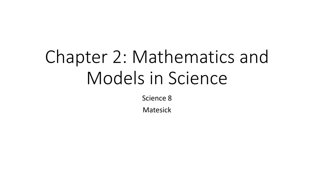 chapter 2 mathematics and models in science