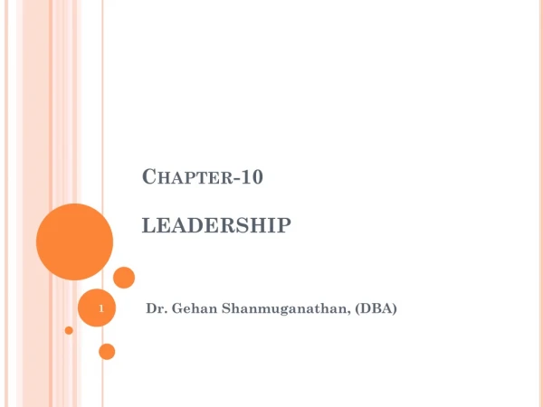 Chapter-10 LEADERSHIP