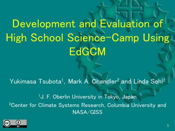 Development and Evaluation of High School Science-Camp Using EdGCM