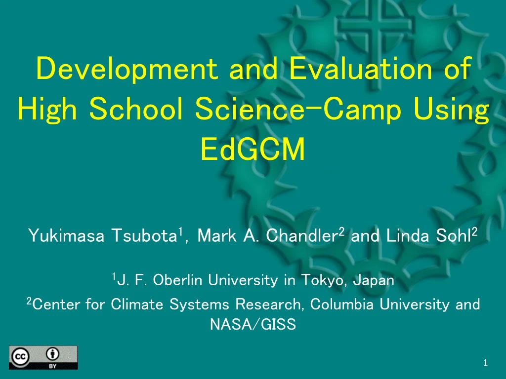 development and evaluation of high school science camp using edgcm