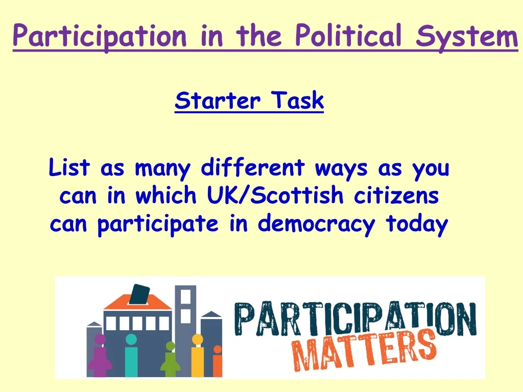 participation in the political system