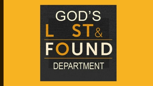 God’s lost &amp; found: the lost sheep