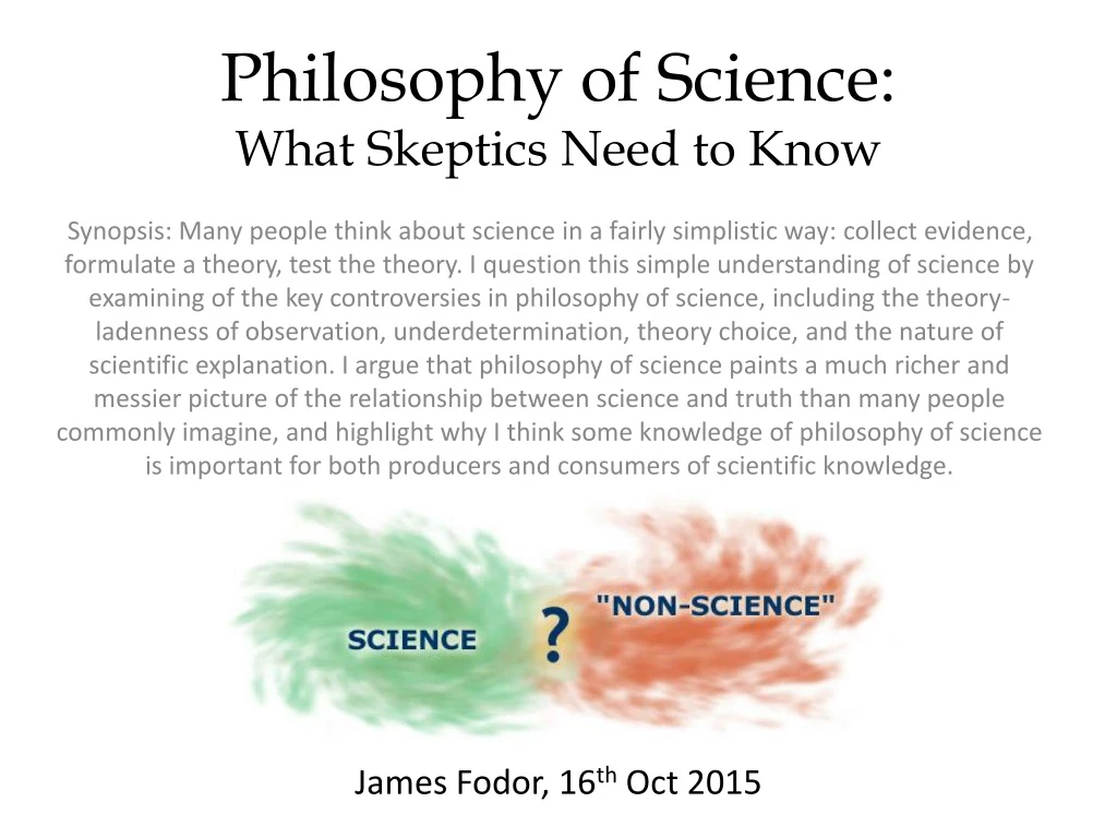 philosophy of science what skeptics need to know