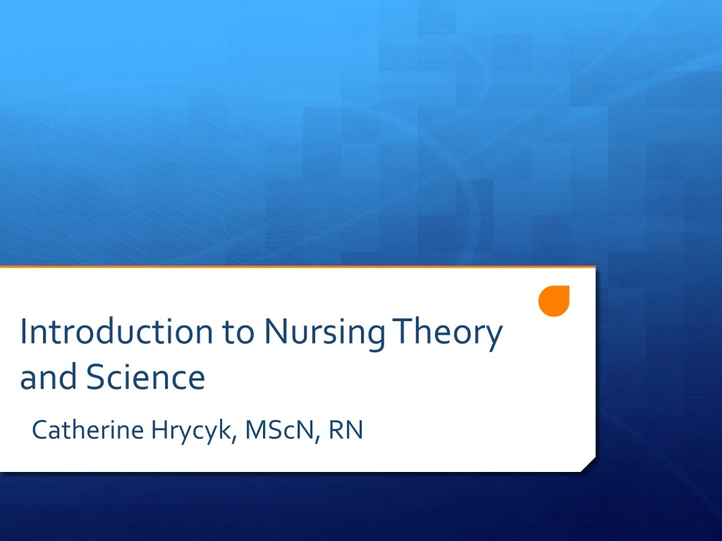 introduction to nursing theory and science