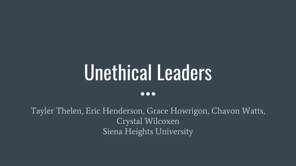 unethical leaders