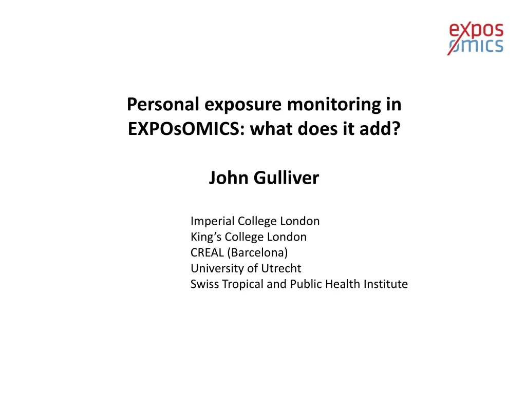 personal e xposure monitoring in exposomics what
