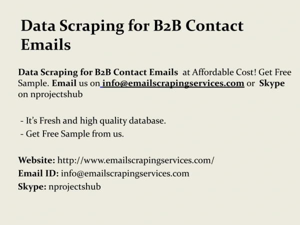 Data Scraping for B2B Contact Emails