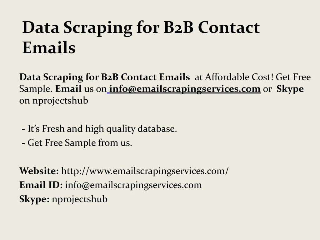 data scraping for b2b contact emails